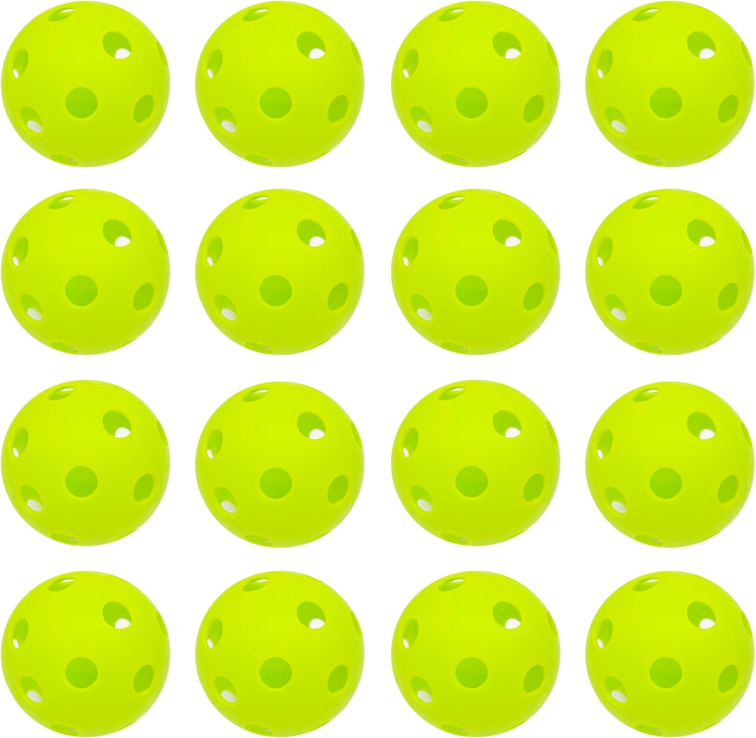 16 Pack Plastic Baseballs & Softballs - EVA Rubber Baseball Balls for Hitting Batting Training - Mini Ball Limited Flight, Hollow Airflow, Lightweight, Indoor & Outdoor Sport, 2.8inch Diameter