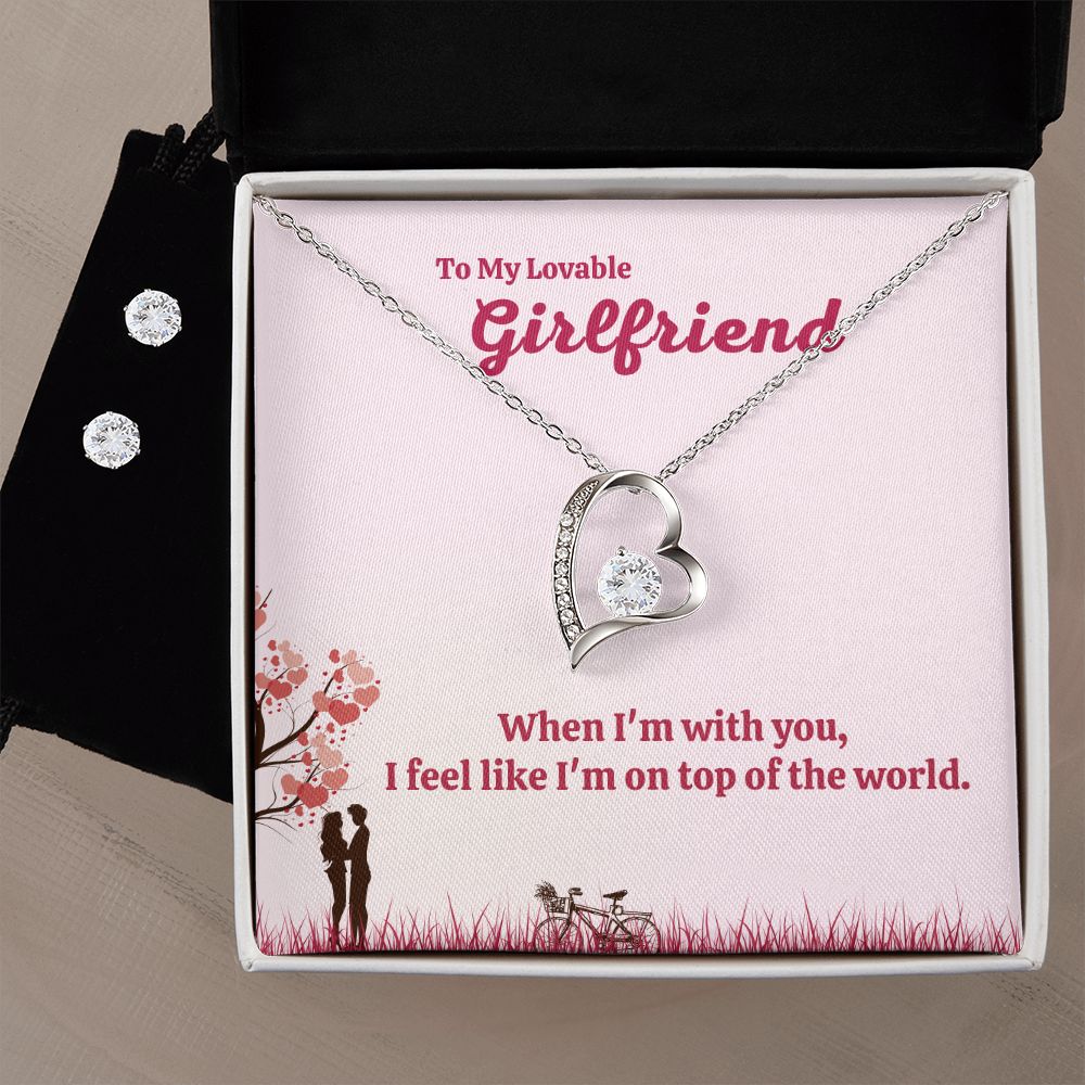 70 Forever Love Necklace and Cubic Zirconia Earring Set