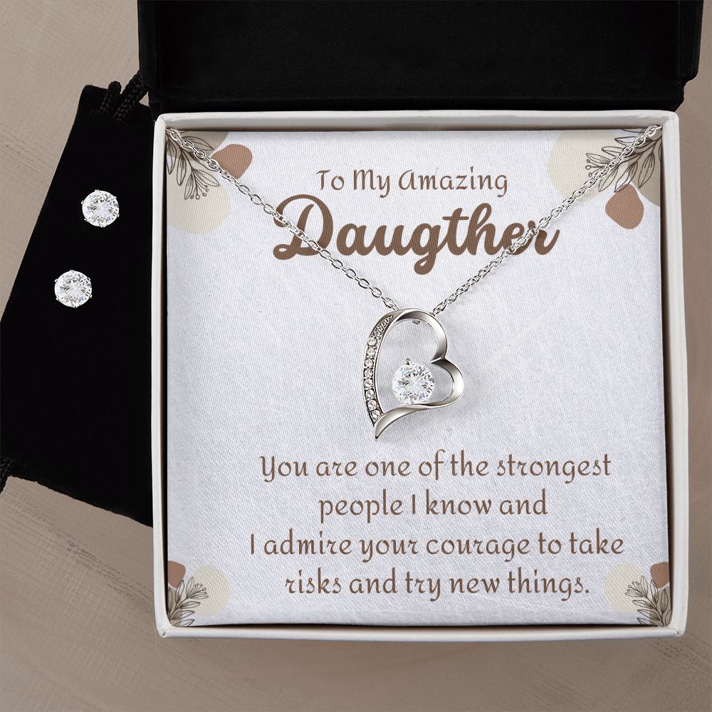 69 Forever Love Necklace and Cubic Zirconia Earring Set