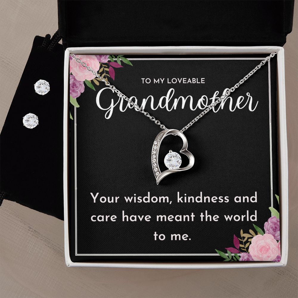 33 Forever Love Necklace and Cubic Zirconia Earring Set