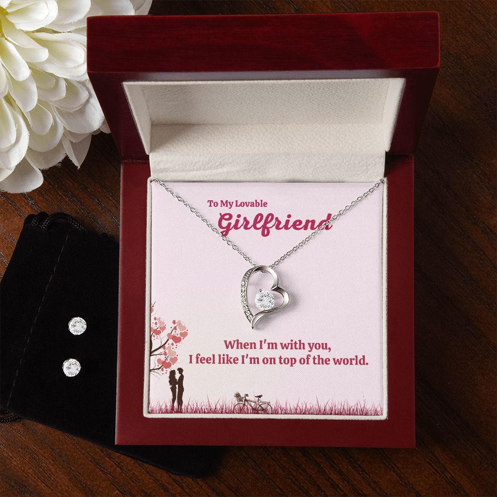 70 Forever Love Necklace and Cubic Zirconia Earring Set