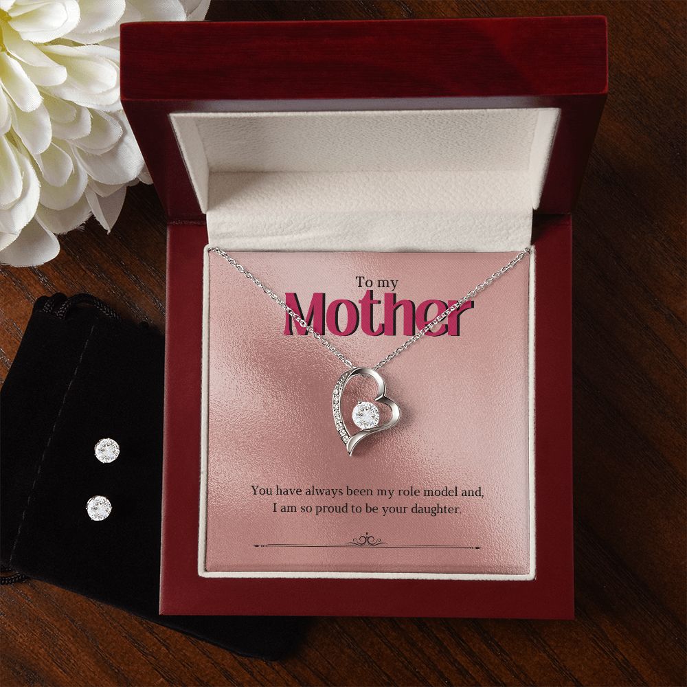 81 Forever Love Necklace and Cubic Zirconia Earring Set