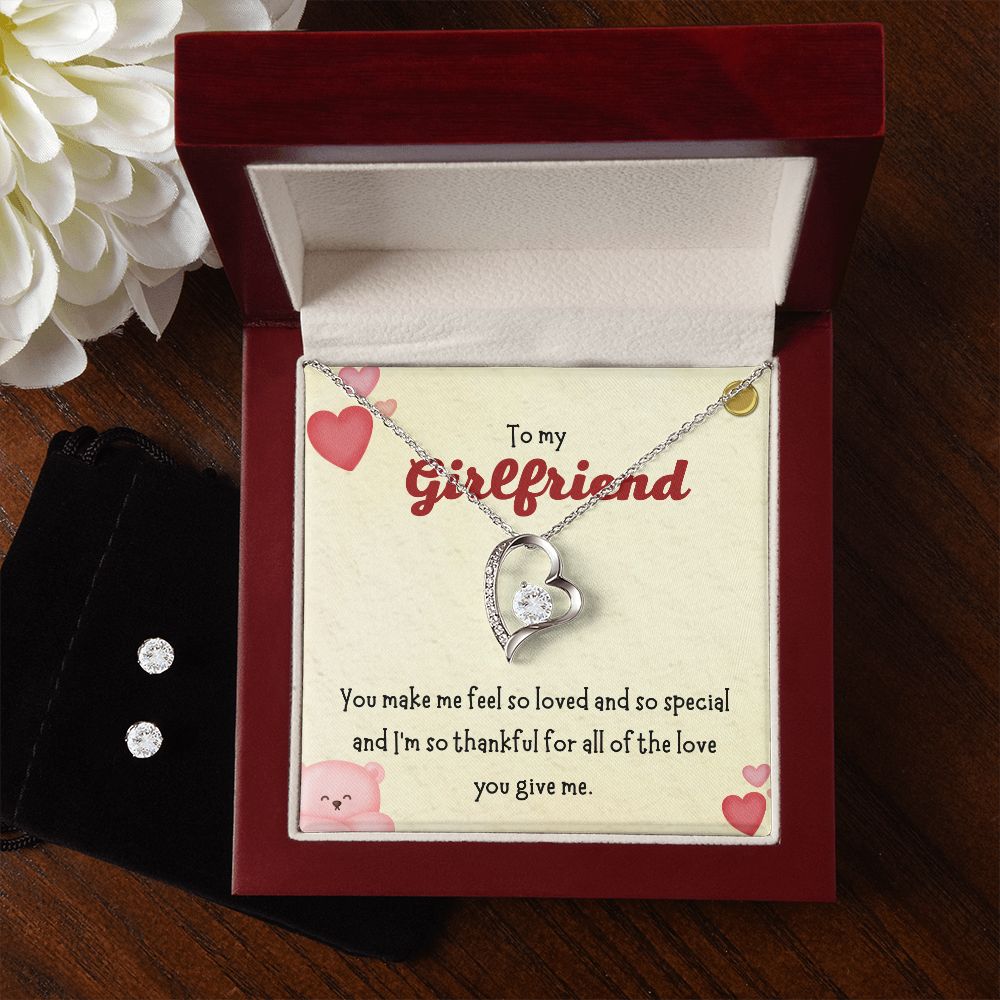 74 Forever Love Necklace and Cubic Zirconia Earring Set