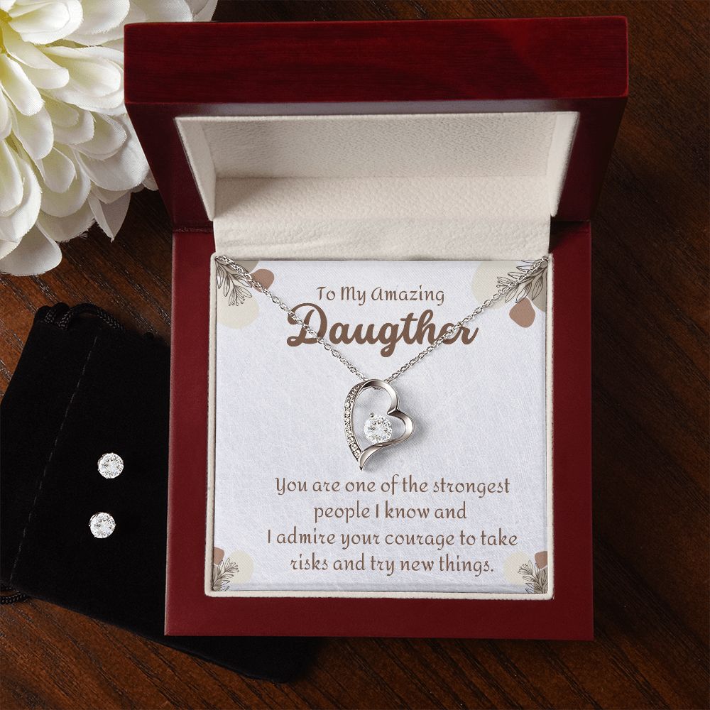 69 Forever Love Necklace and Cubic Zirconia Earring Set