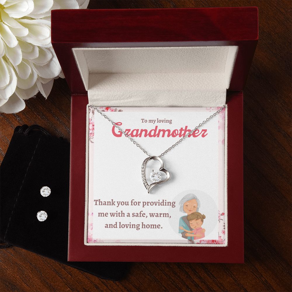 52 Forever Love Necklace and Cubic Zirconia Earring Set