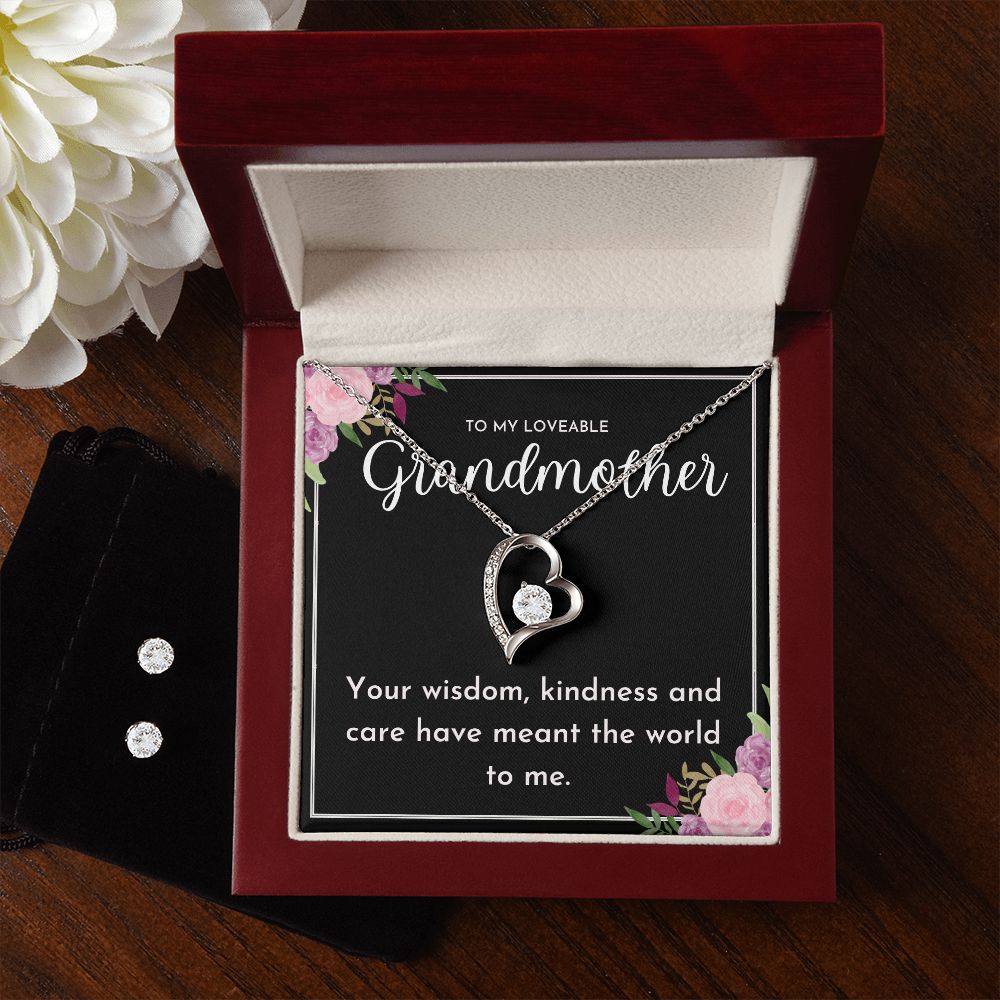 33 Forever Love Necklace and Cubic Zirconia Earring Set